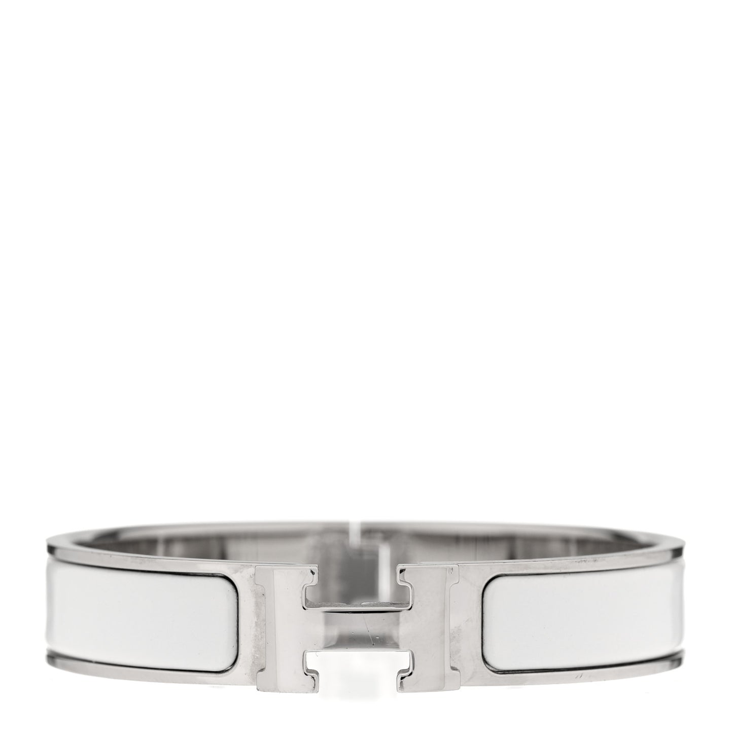 Enamel Narrow Clic Clac H Bracelet PM White