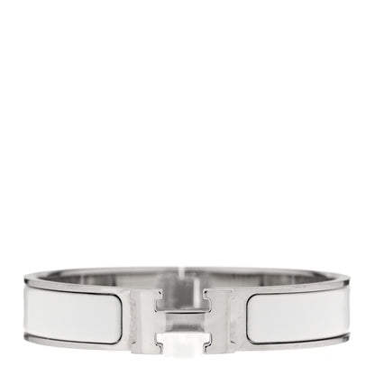 Hermes Enamel Narrow Clic Clac H Bracelet PM White 1 of 4