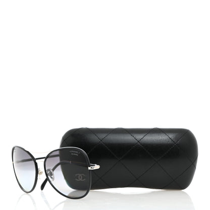 Chanel Metal Lambskin Polarized Pilot Fall Sunglasses 4227-Q Black 8 of 8