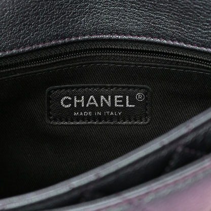 Chanel Iridescent Goatskin Quilted Small Double Carry Waist Chain Flap Purple 6 of 13