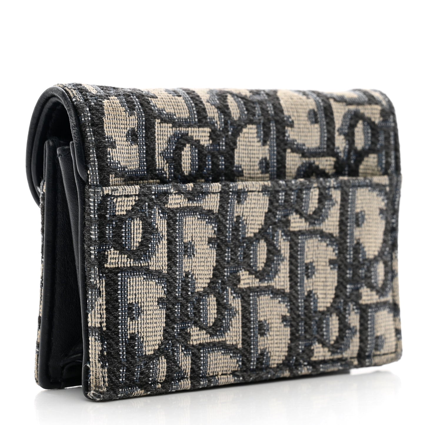 Oblique Saddle Card Holder Blue