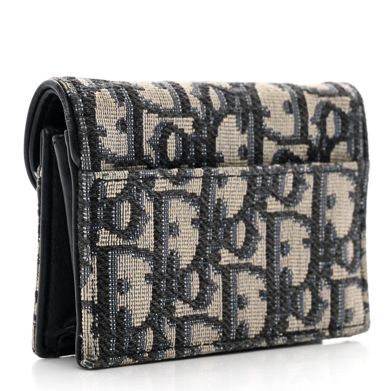Christian Dior Oblique Saddle Card Holder Blue 3 of 8