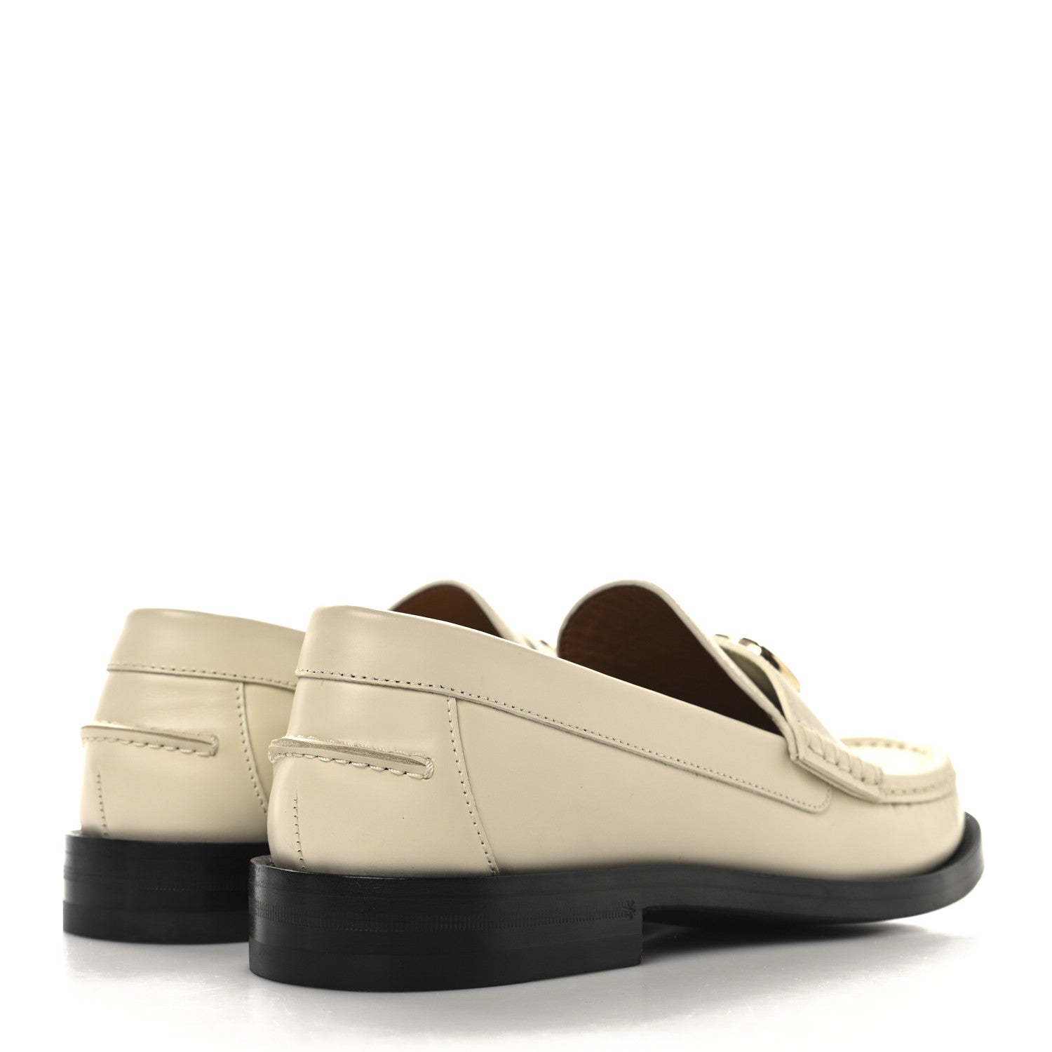 Gucci Calfskin Womens Horsebit Moccasin Loafers 37.5 New Ivoire 5 of 10
