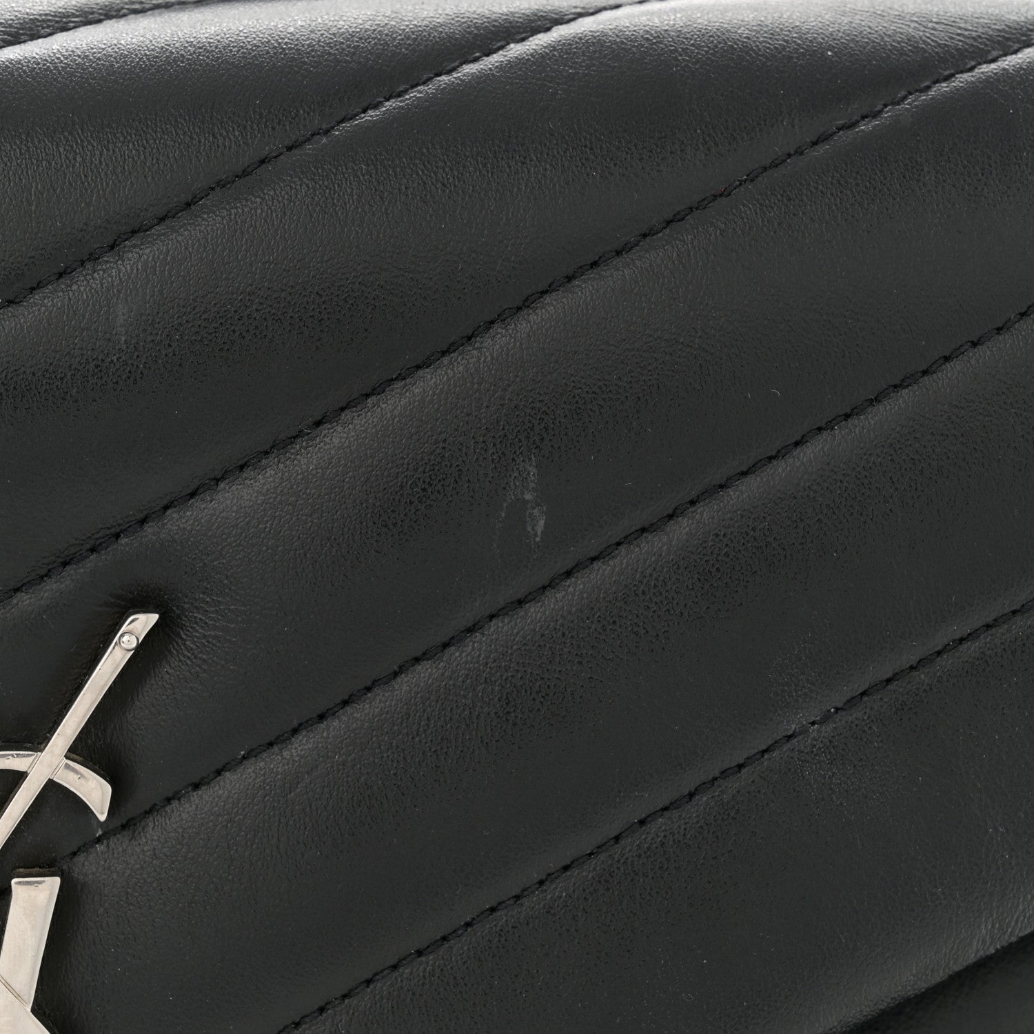 Saint Laurent Calfskin Y Quilted Monogram Medium Loulou Chain Satchel Black 13 of 15