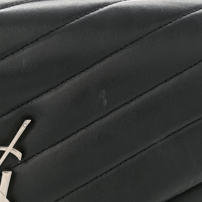 Saint Laurent Calfskin Y Quilted Monogram Medium Loulou Chain Satchel Black 13 of 15