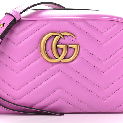 Gucci Calfskin Matelasse Small GG Marmont Chain Shoulder Bag Candy Mousse 8 of 10