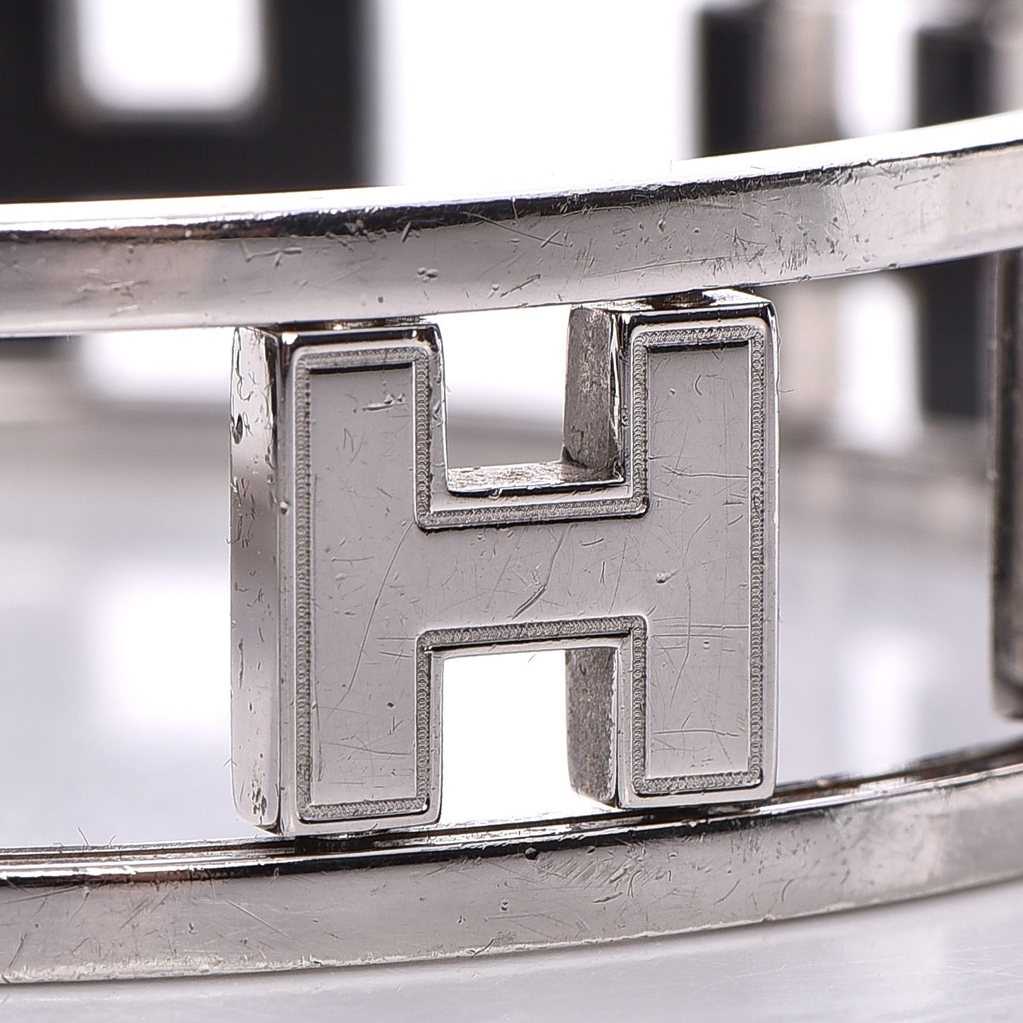 Palladium Enamel Reversible H Bracelet