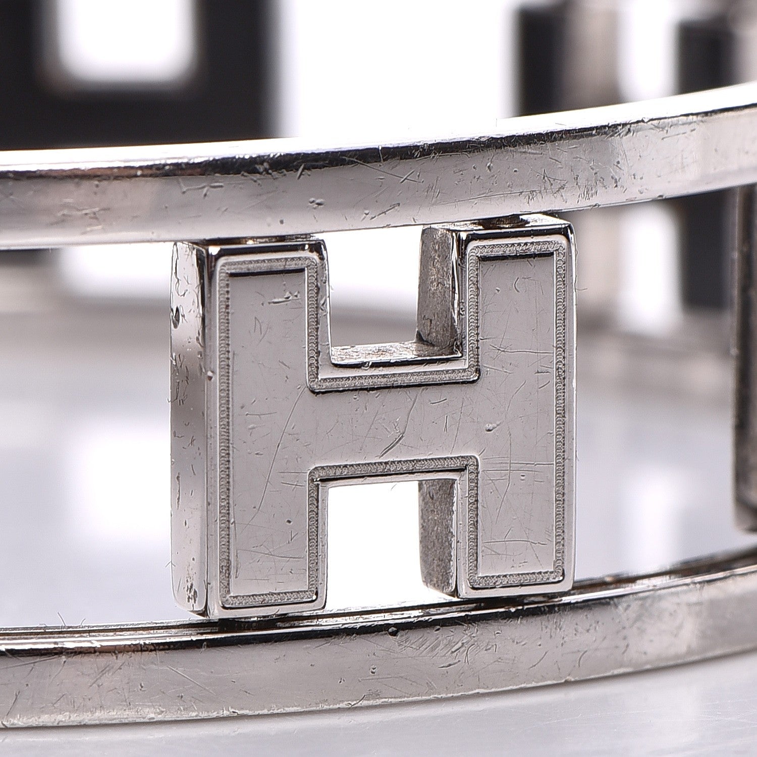 Hermes Palladium Enamel Reversible H Bracelet 6 of 6