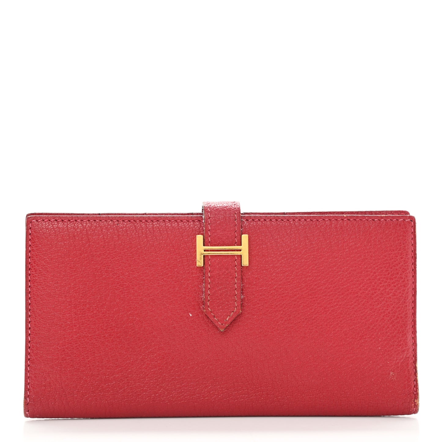 Chevre Mysore Bearn Gusset Wallet Rouge Vif