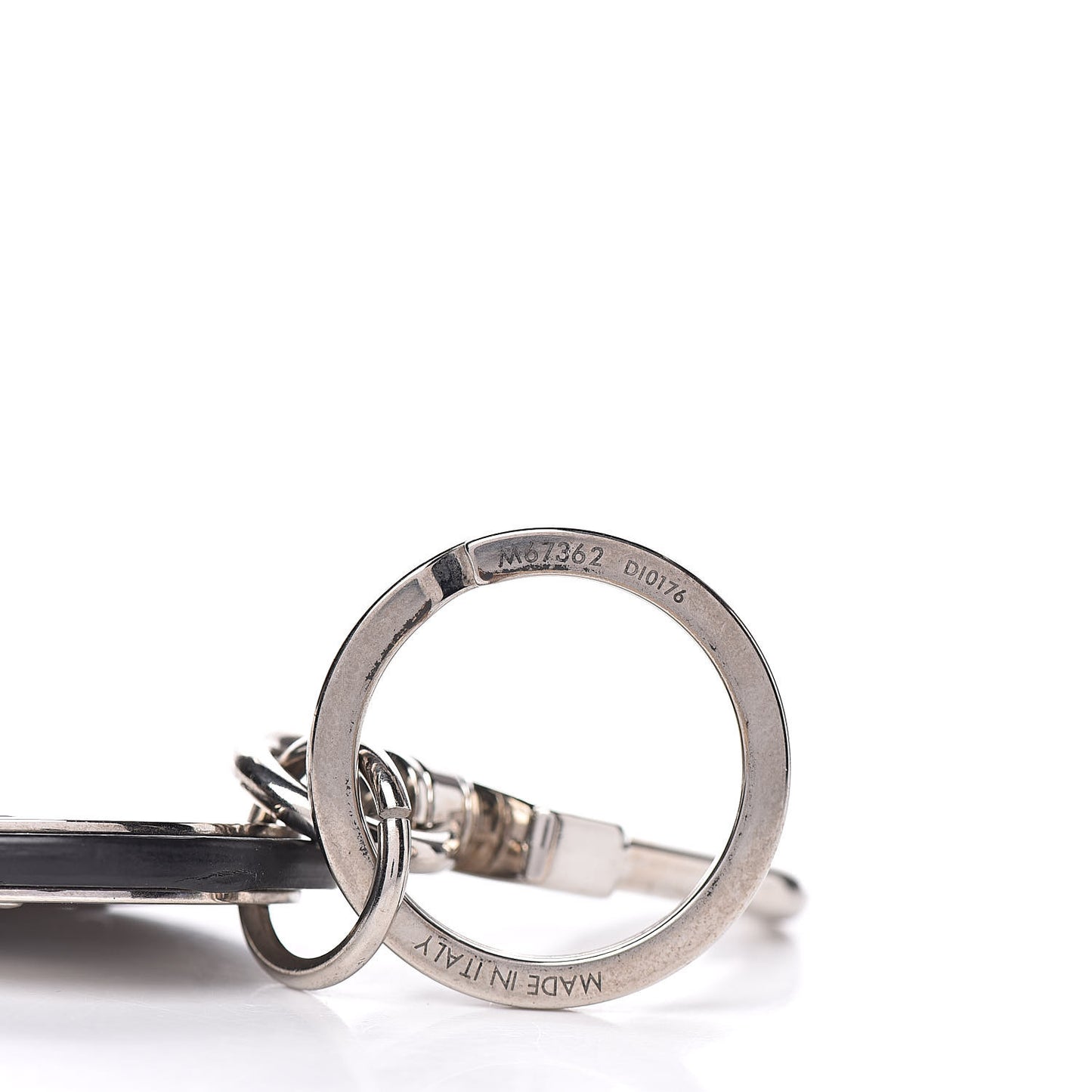 LV Circle Bag Charm Key Holder Silver