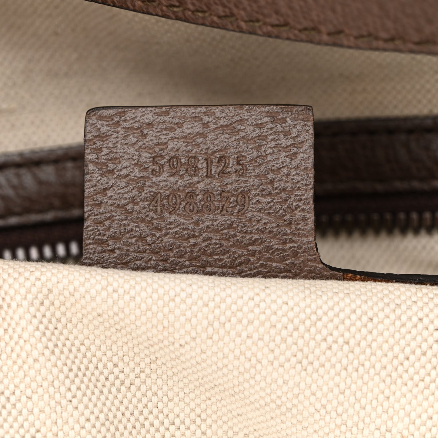 GG Supreme Monogram Textured Dollar Calfskin Web Small Ophidia Half Moon Hobo Beige Ebony New Acero