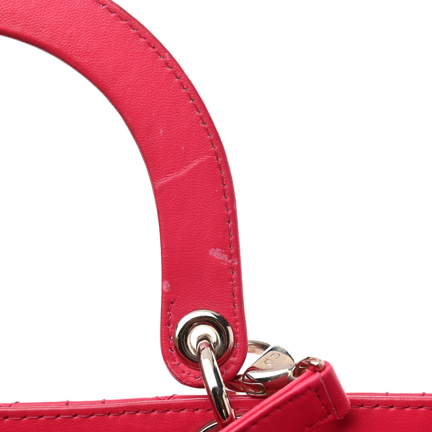 Lambskin Cannage Large Lady Dior Fuchsia