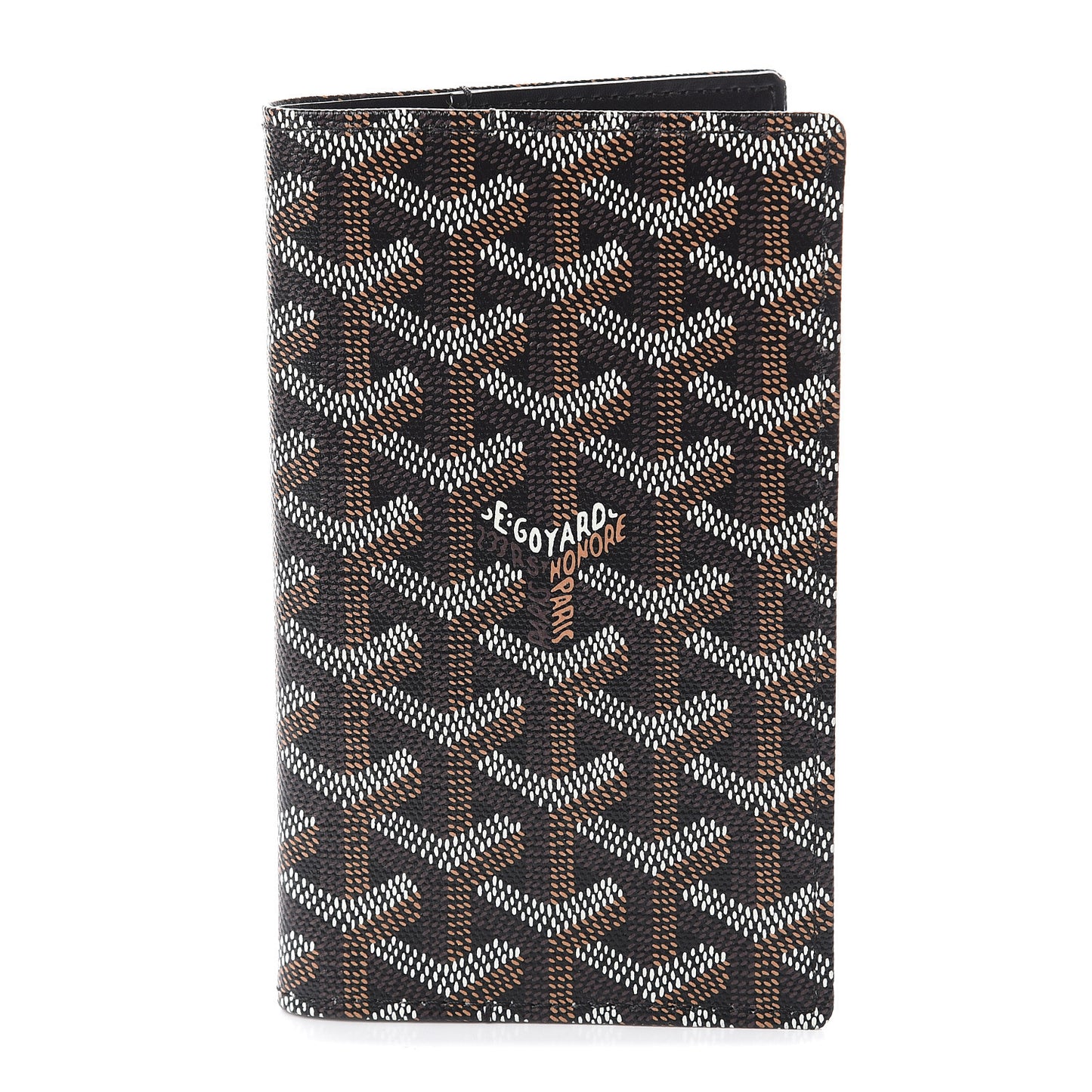Goyardine Passport Holder Black