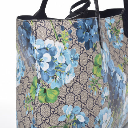 Gucci GG Supreme Monogram Blooms Medium Reversible Tote Beige Blue Navy 12 of 12
