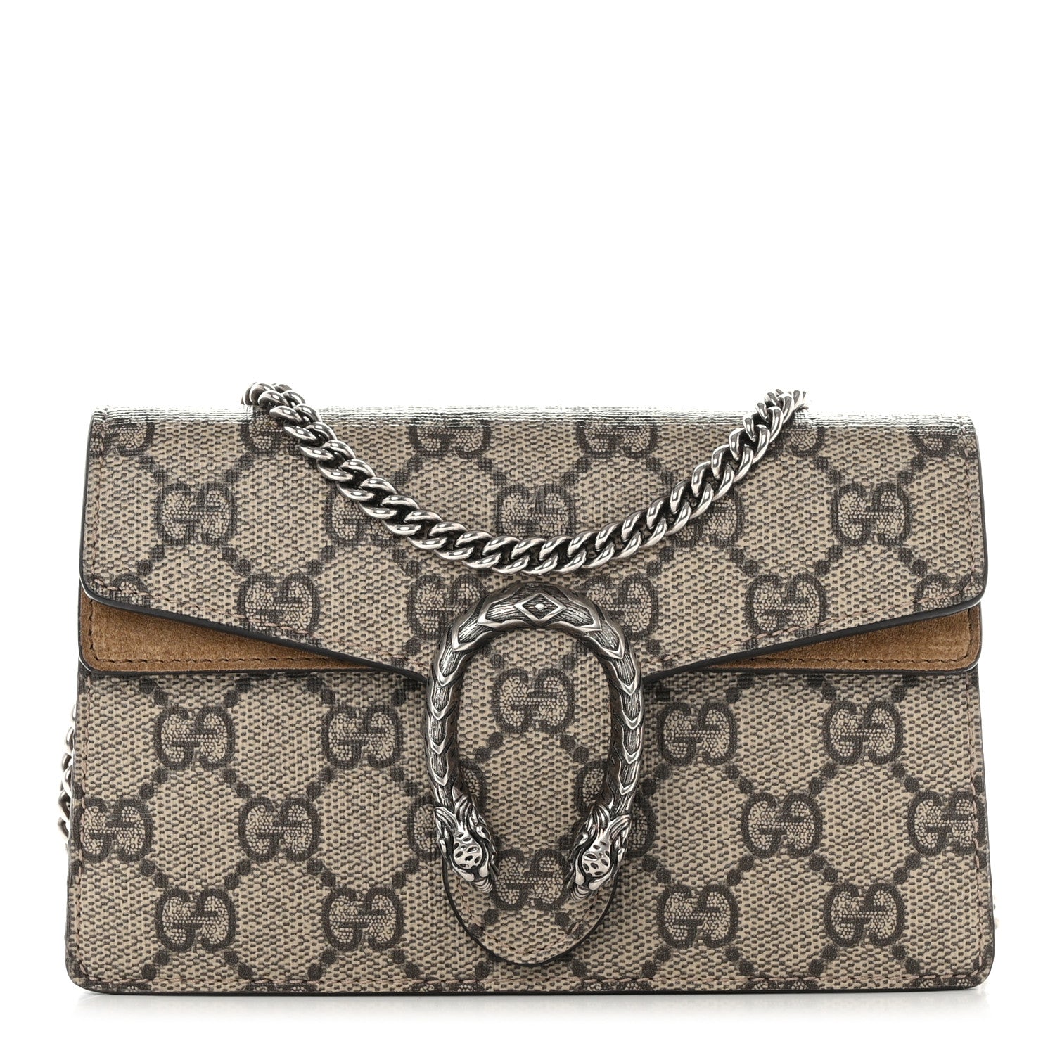 Gucci GG Supreme Monogram Super Mini Dionysus Shoulder Bag Taupe 1 of 10