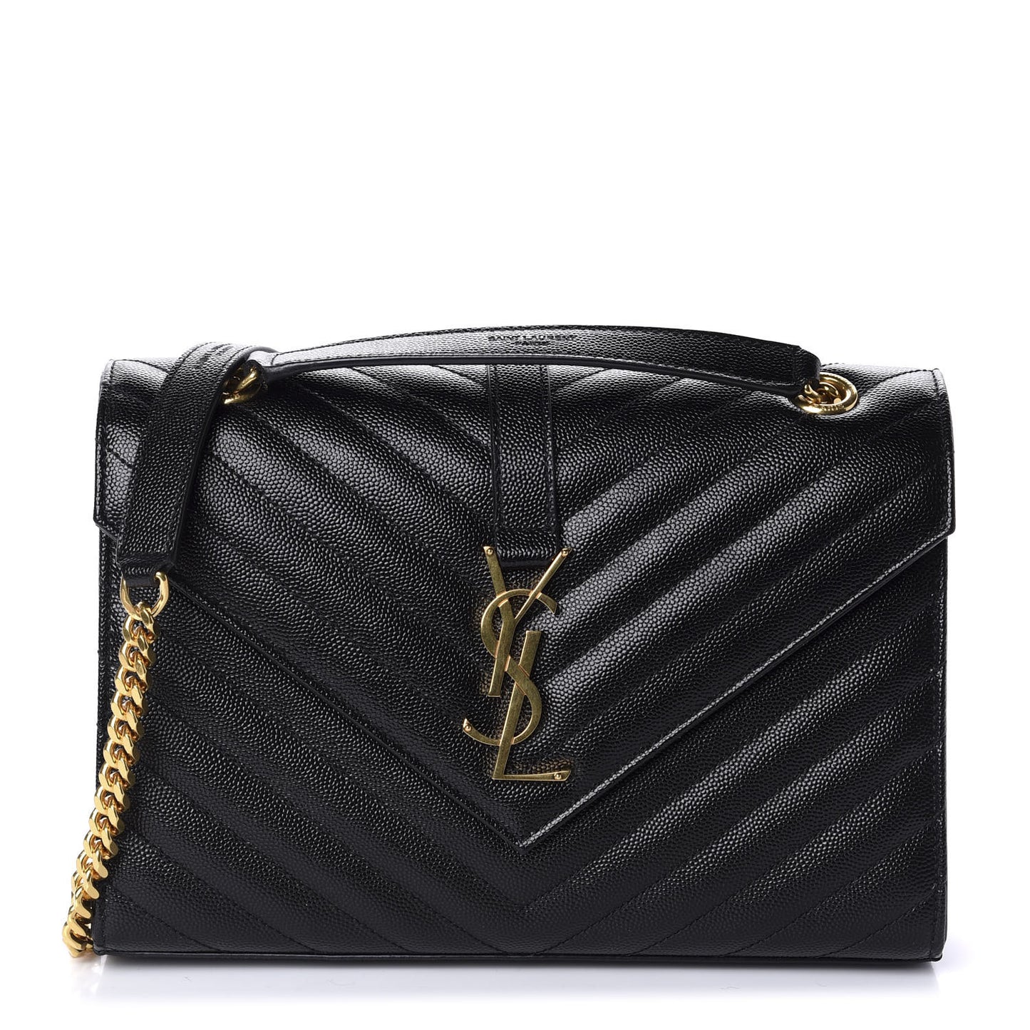 Grain De Poudre Matelasse Chevron Medium Monogram Satchel Black