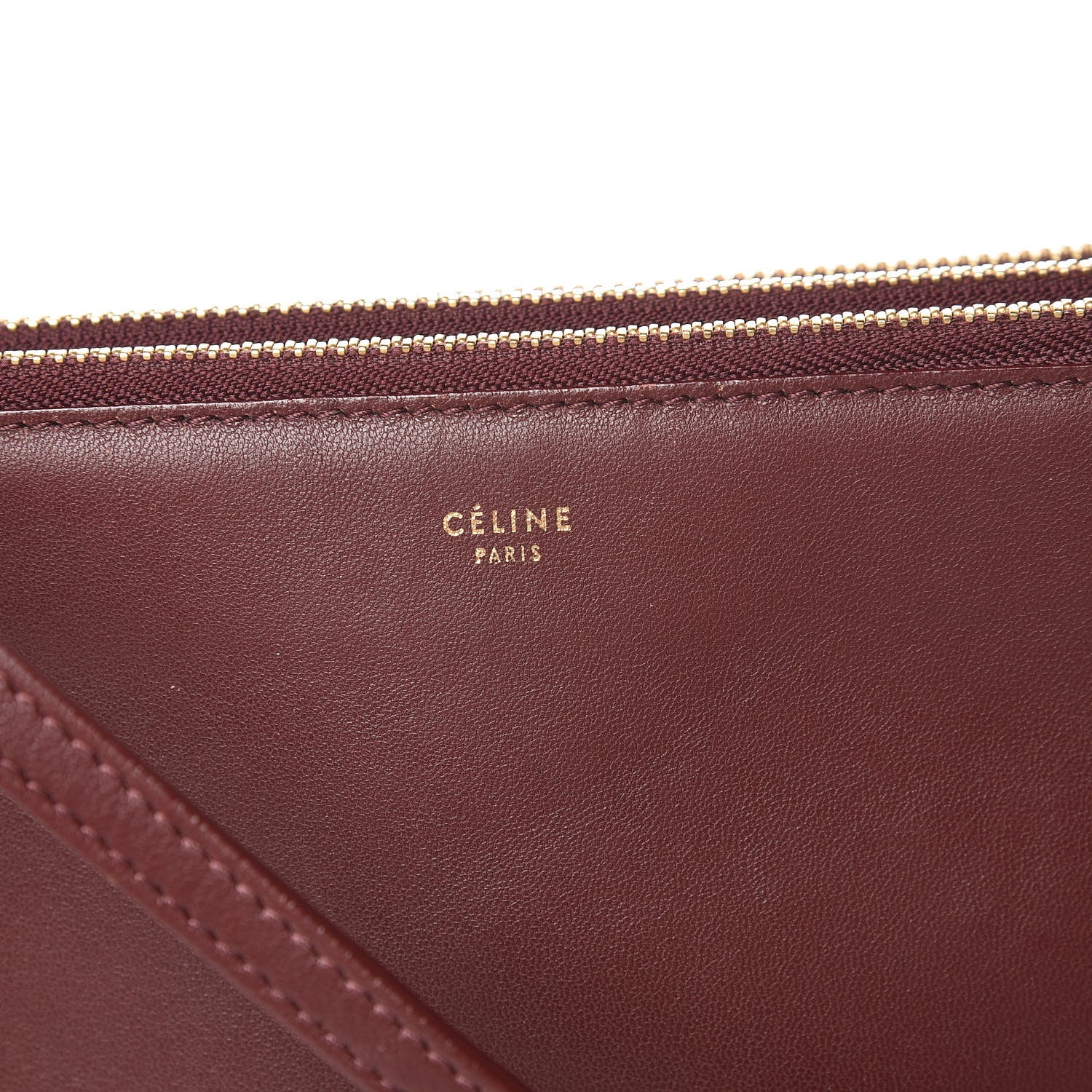Celine Smooth Lambskin Small Trio Crossbody Bag Burgundy 14 of 15