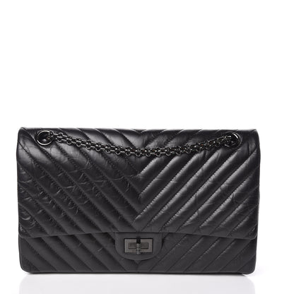 Chanel Aged Calfskin Chevron Quilted 2.55 Reissue 226 So Black 1 of 10