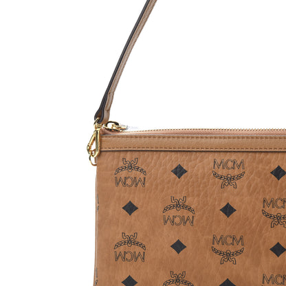 MCM Visetos Liz Shopper Tote Pouch Cognac 8 of 10