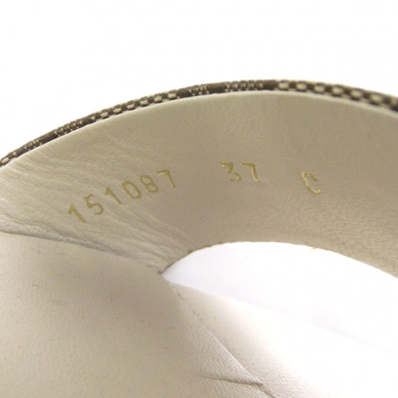 Gucci Monogram Buckle Heels 37 Ivory 6 of 7