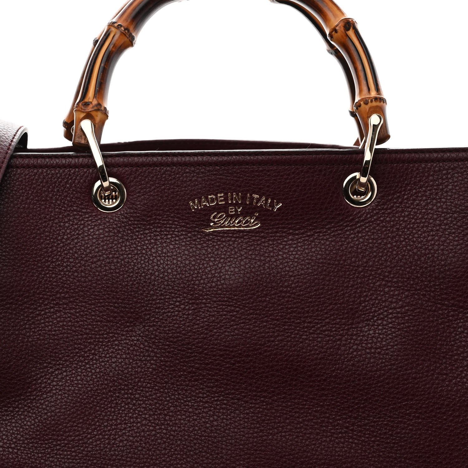 Gucci Calfskin Large Bamboo Shopper Tote Burgundy 7 of 9