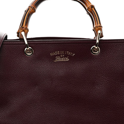 Gucci Calfskin Large Bamboo Shopper Tote Burgundy 7 of 9