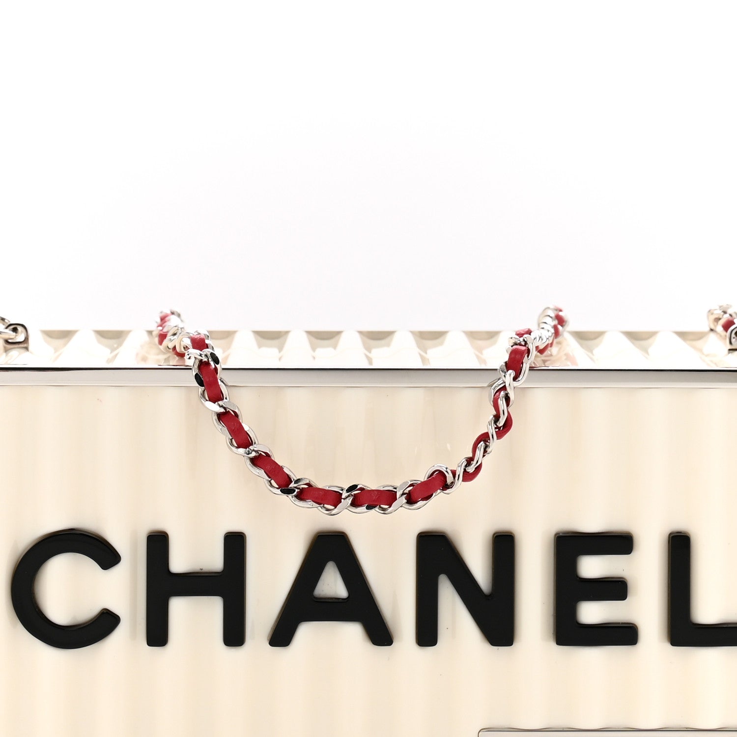 Chanel Resin Enamel CC Shopping Container Minaudiere Clutch  Black White Red 8 of 10