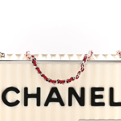Chanel Resin Enamel CC Shopping Container Minaudiere Clutch  Black White Red 8 of 10