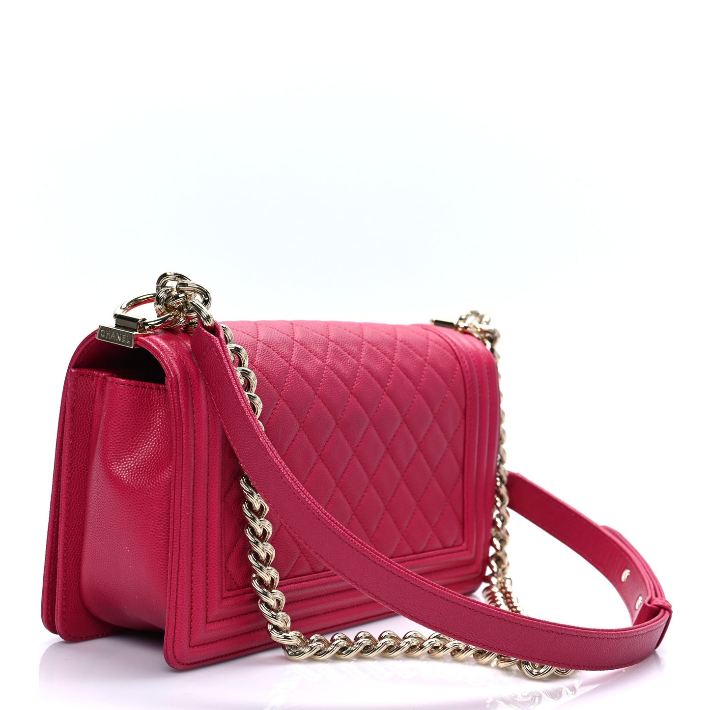 Caviar Quilted Medium Boy Flap Dark Pink