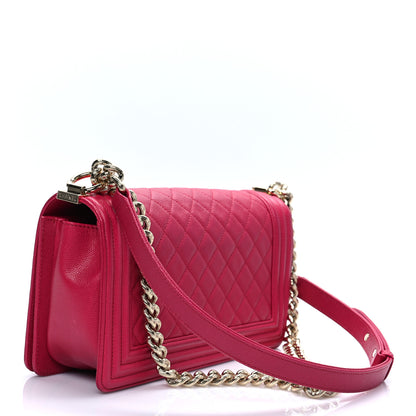 Chanel Caviar Quilted Medium Boy Flap Dark Pink 2 of 8