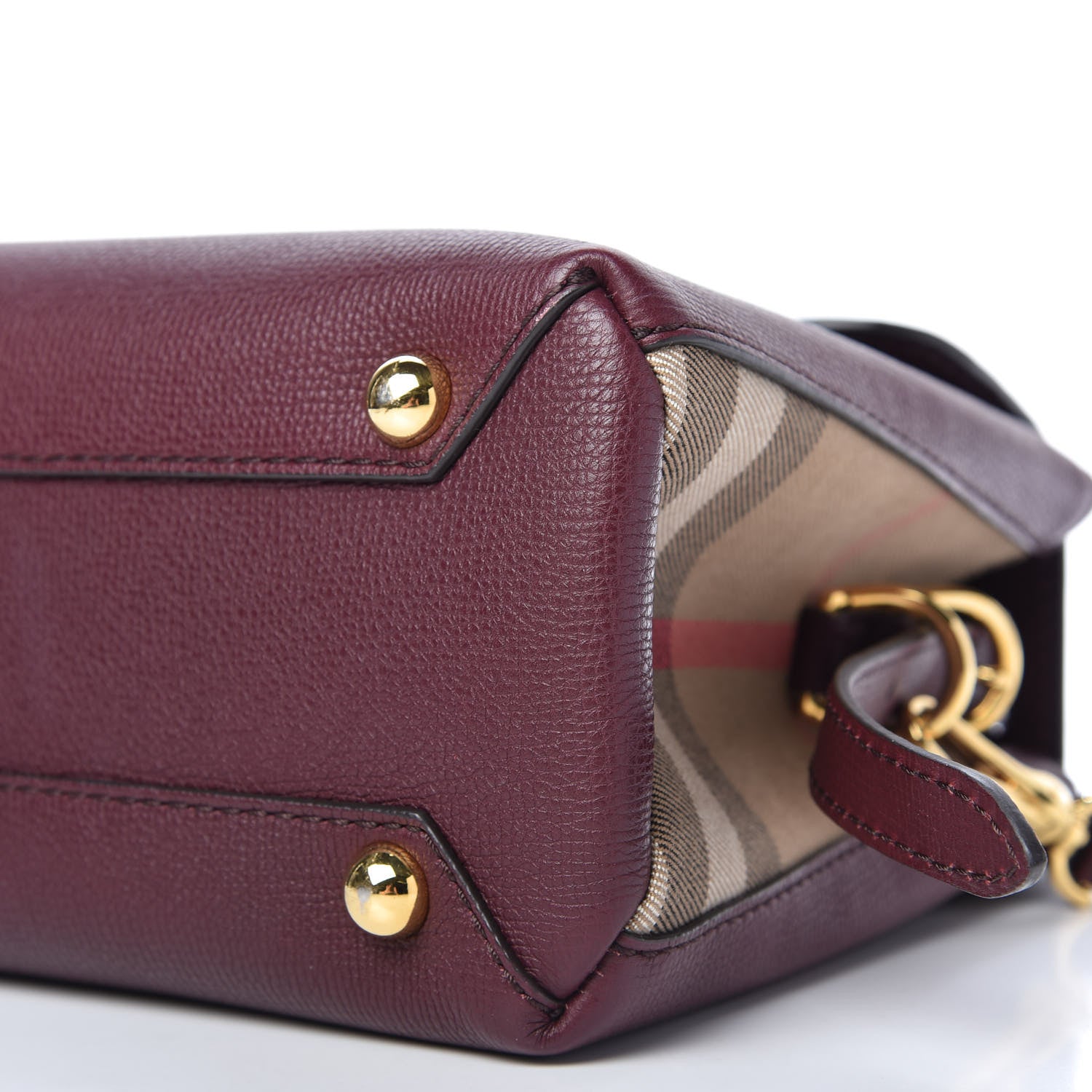 Burberry Derby Calfskin House Check Small Camberley Mahogany Red 7 of 10