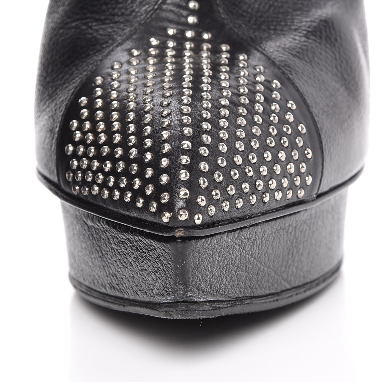 Saint Laurent Calfskin Studded Janis 105 Boots 36 Black 13 of 15