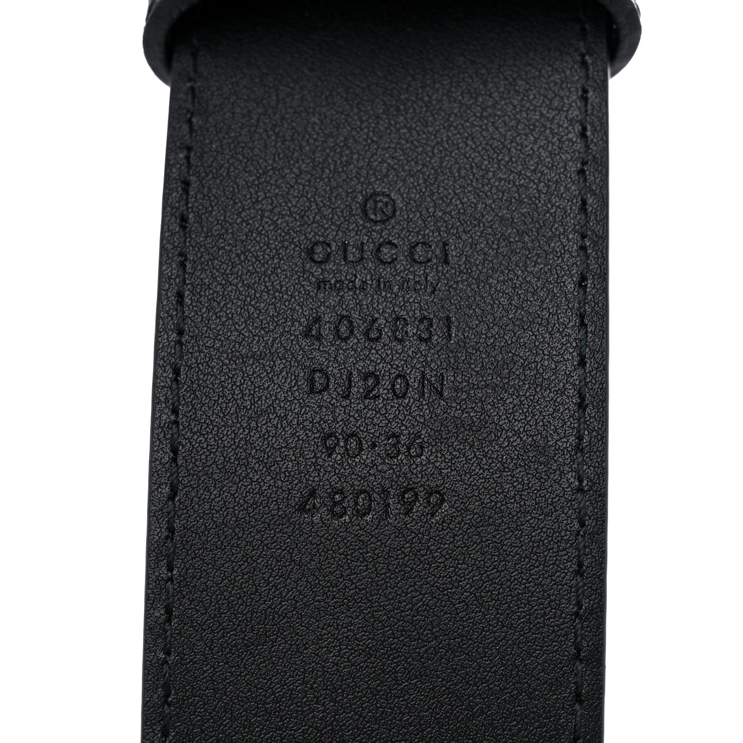Textured Dollar Calfskin Nickel Double G 40mm Belt 90 36 Black
