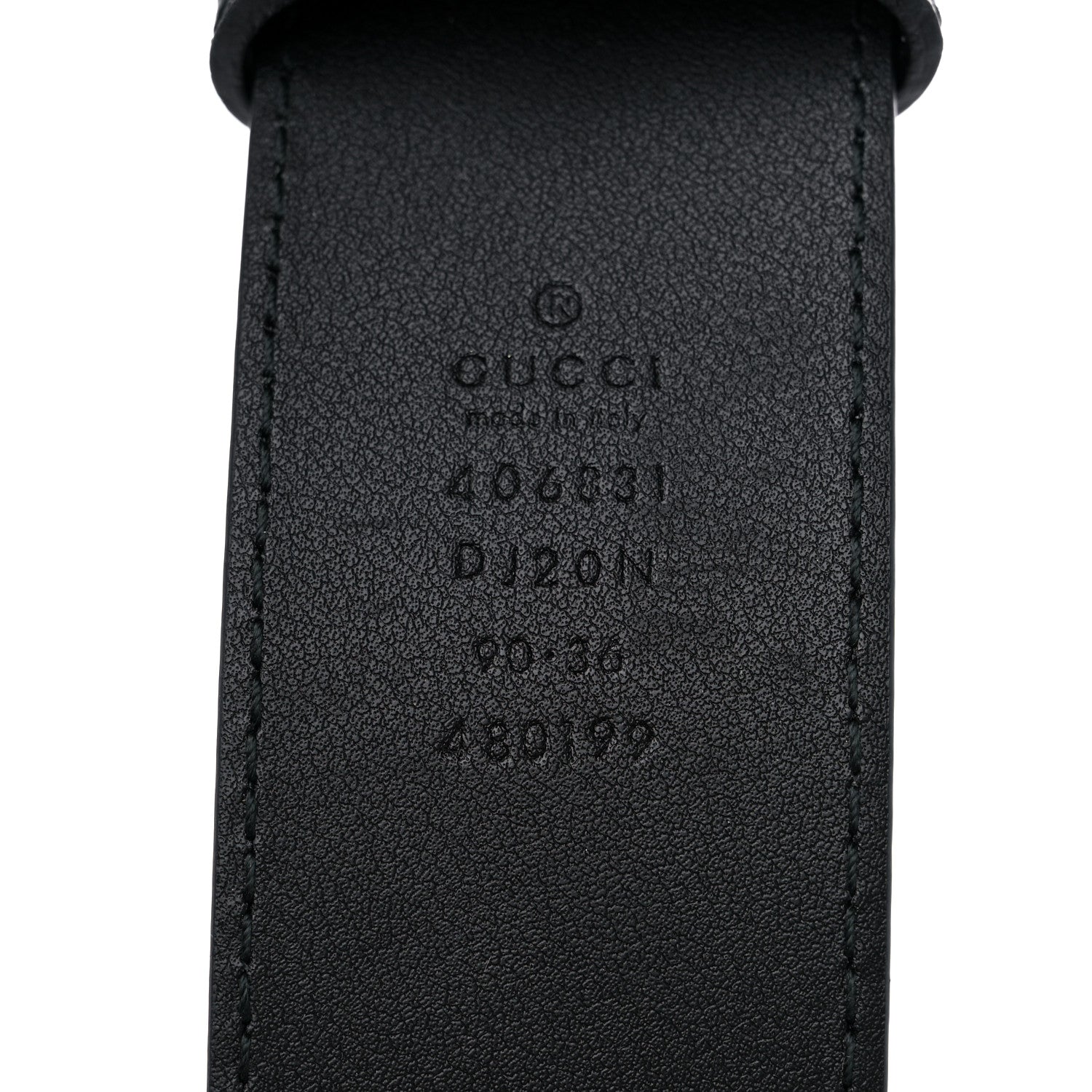 Gucci Textured Dollar Calfskin Nickel Double G 40mm Belt 90 36 Black 3 of 4