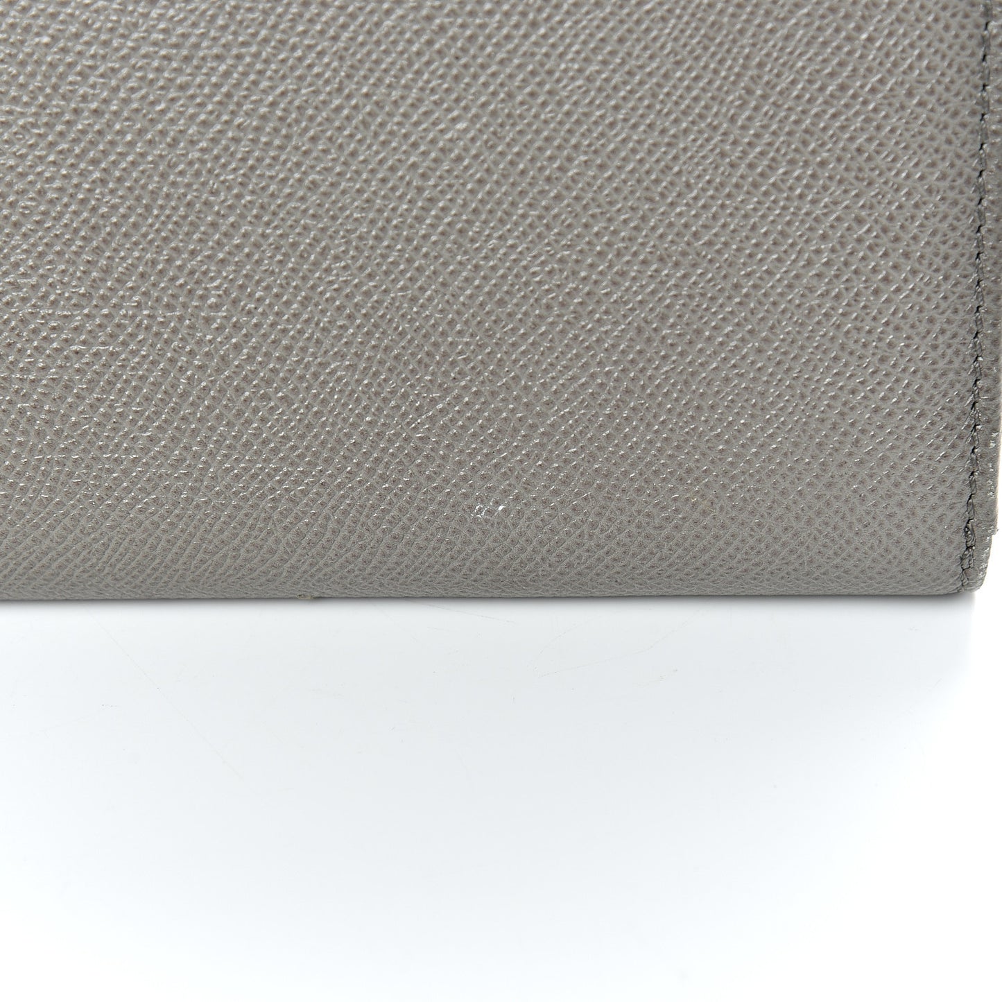 Grainy Calfskin Zip Around Organizer Grey