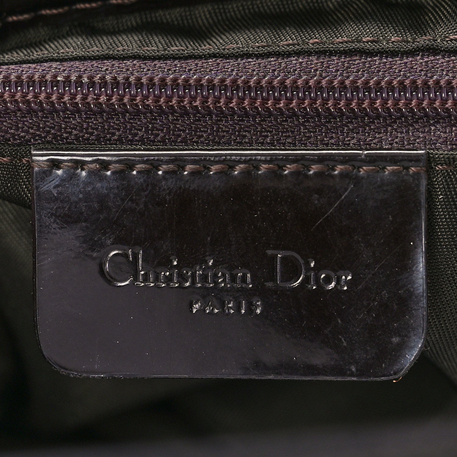 Christian Dior Satin Saddle Bag Brown Multicolor 5 of 6