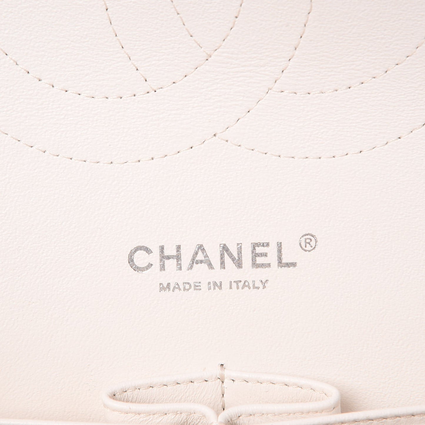 Lambskin Quilted Jumbo Double Flap White