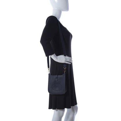 Hermes Taurillon Clemence Evelyne TPM Bleu Encre 2 of 14