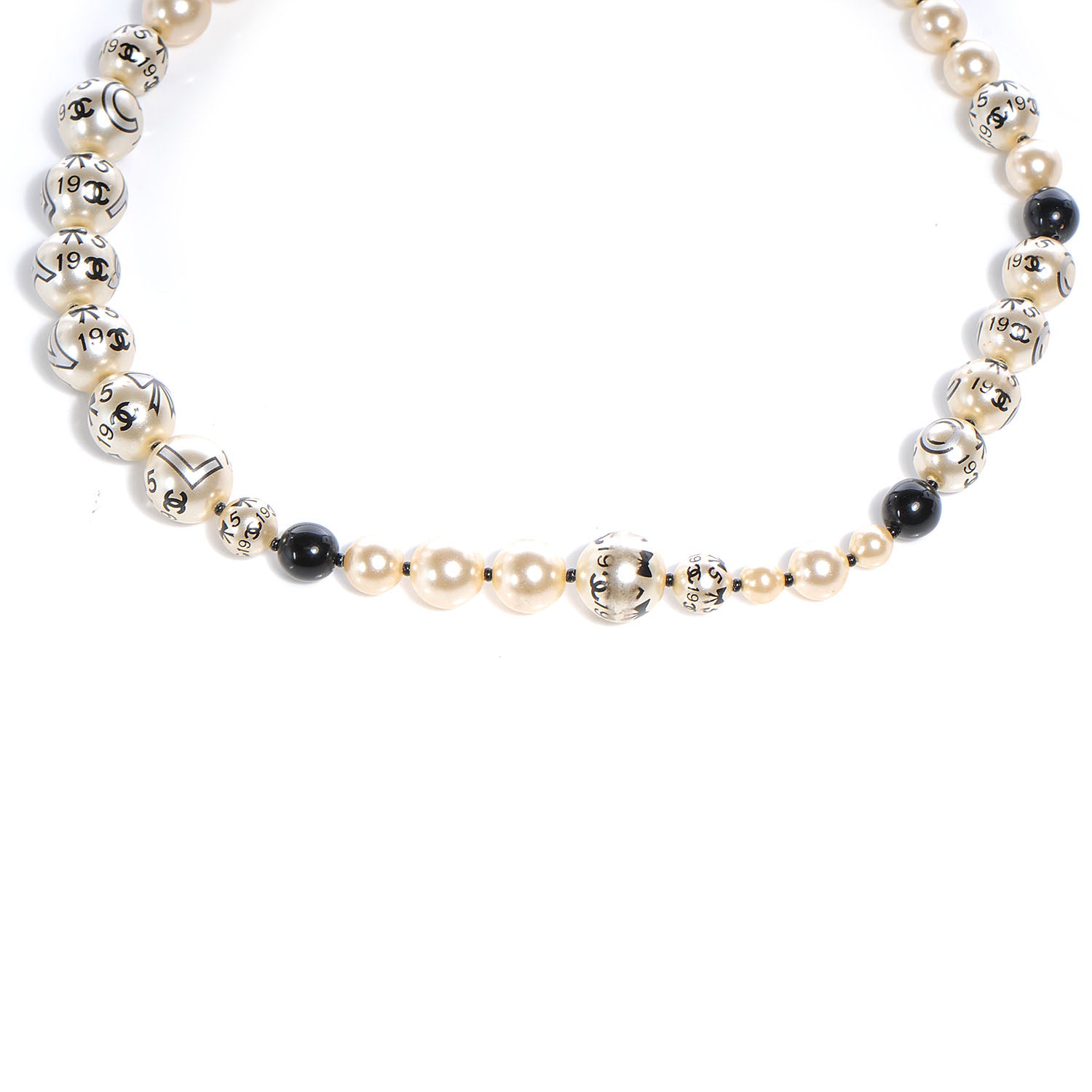 Chanel Pearl CC Coco Choker Necklace Ivory Black Gold 1 of 5