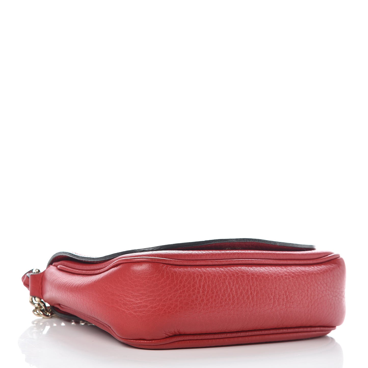 Pebbled Calfskin Small Soho Flap Crossbody Red