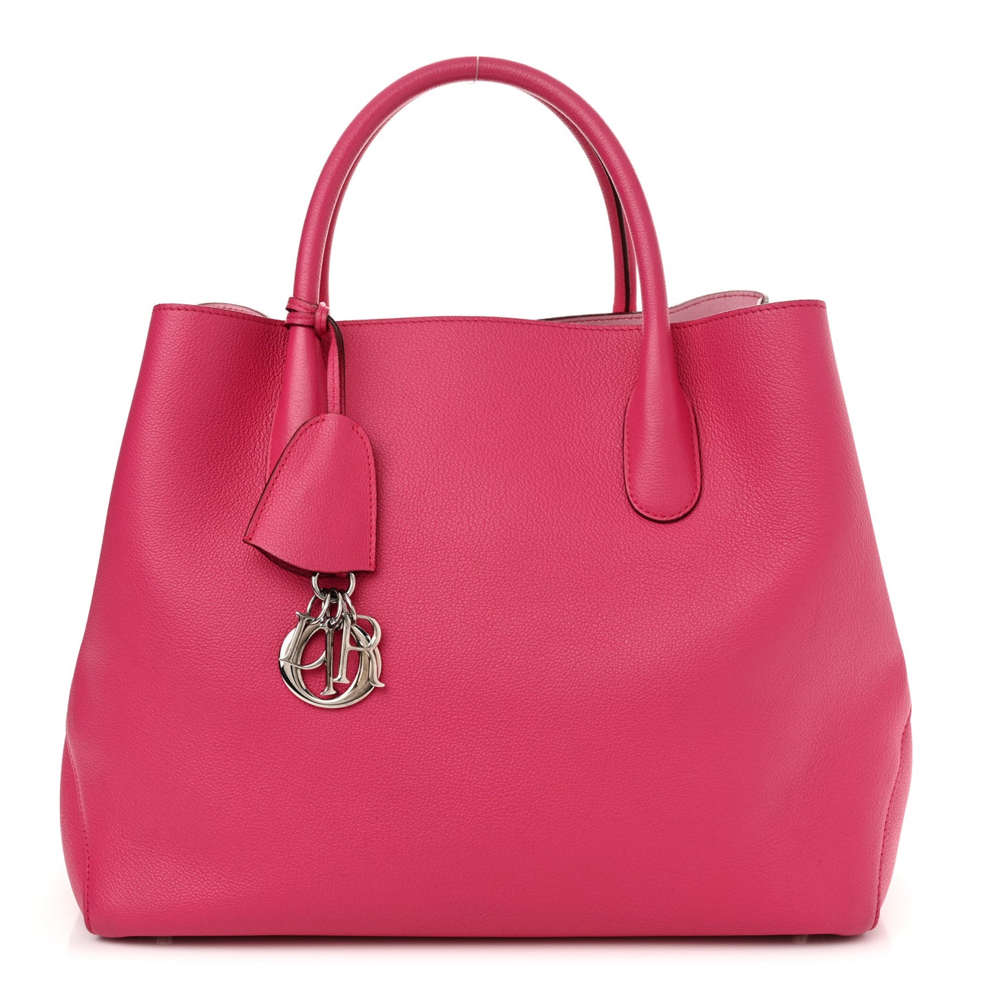 Supple Grained Calfskin Large Open Bar Tote Pink