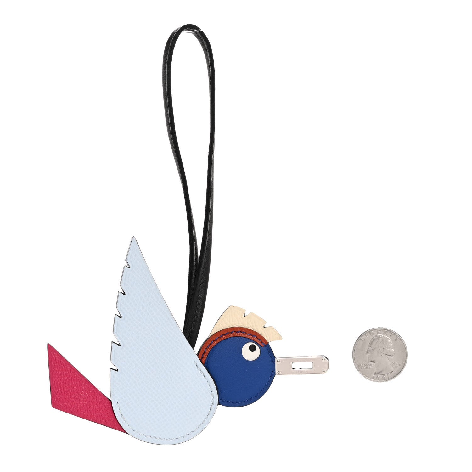 Hermes Epsom Swift Chevre Mysore Birdy Bag Charm Bleu Brume Rose Mexico Bleu Royal Cuivre Nata Black 2 of 5