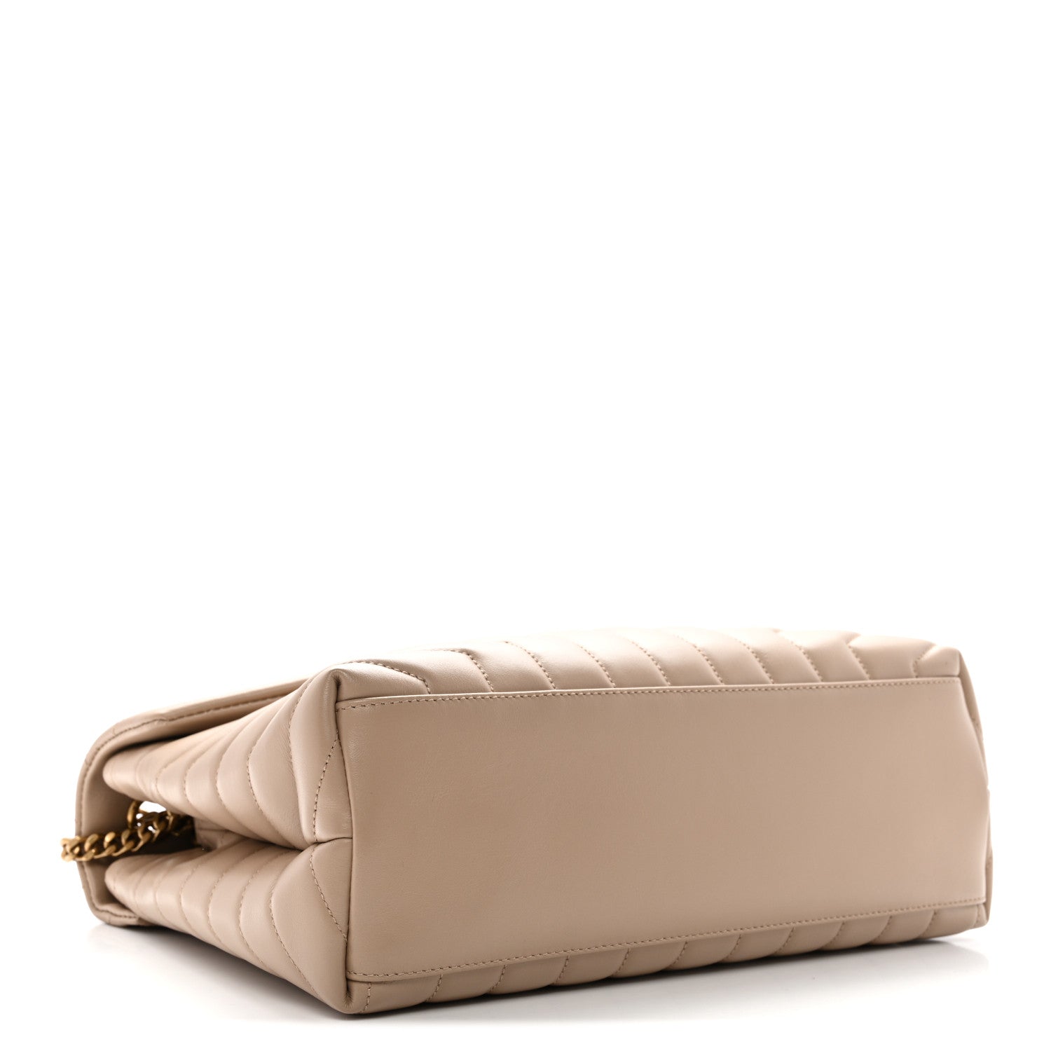 Saint Laurent Calfskin Y Quilted Monogram Medium Loulou Chain Satchel Dark Beige 4 of 12