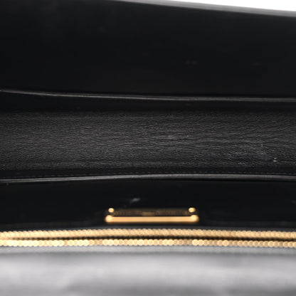 Salvatore Ferragamo Calfskin Suede Vara Bow Chain Flap Crossbody Black 5 of 15