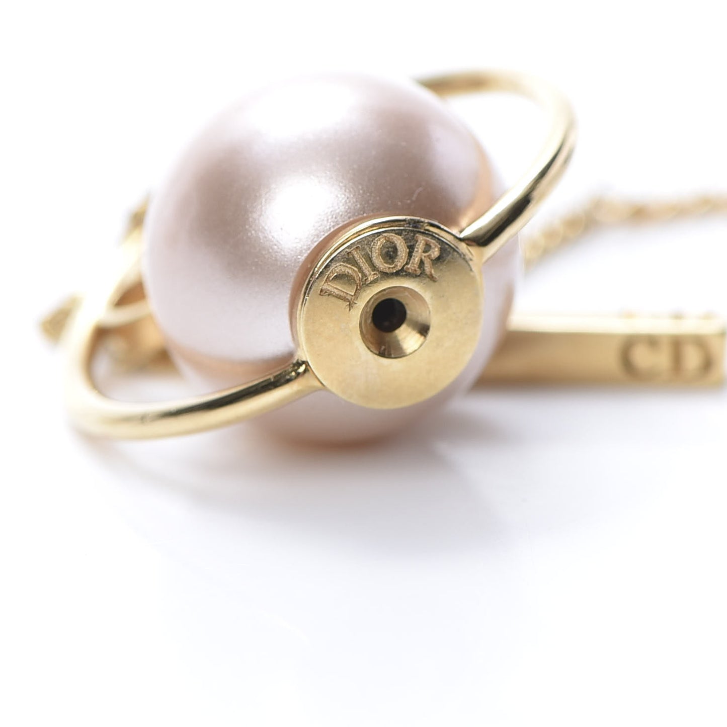 Pearl Tribales Dangle Chain Earrings Pink Gold