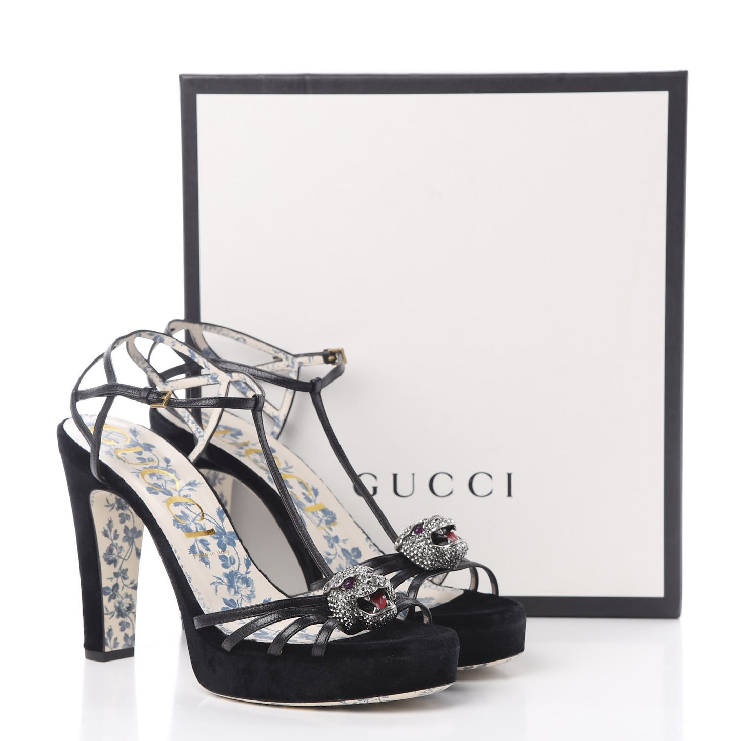 Velvet Malaga Kid Elias T-Strap Platform High Heel Sandals 41 Black