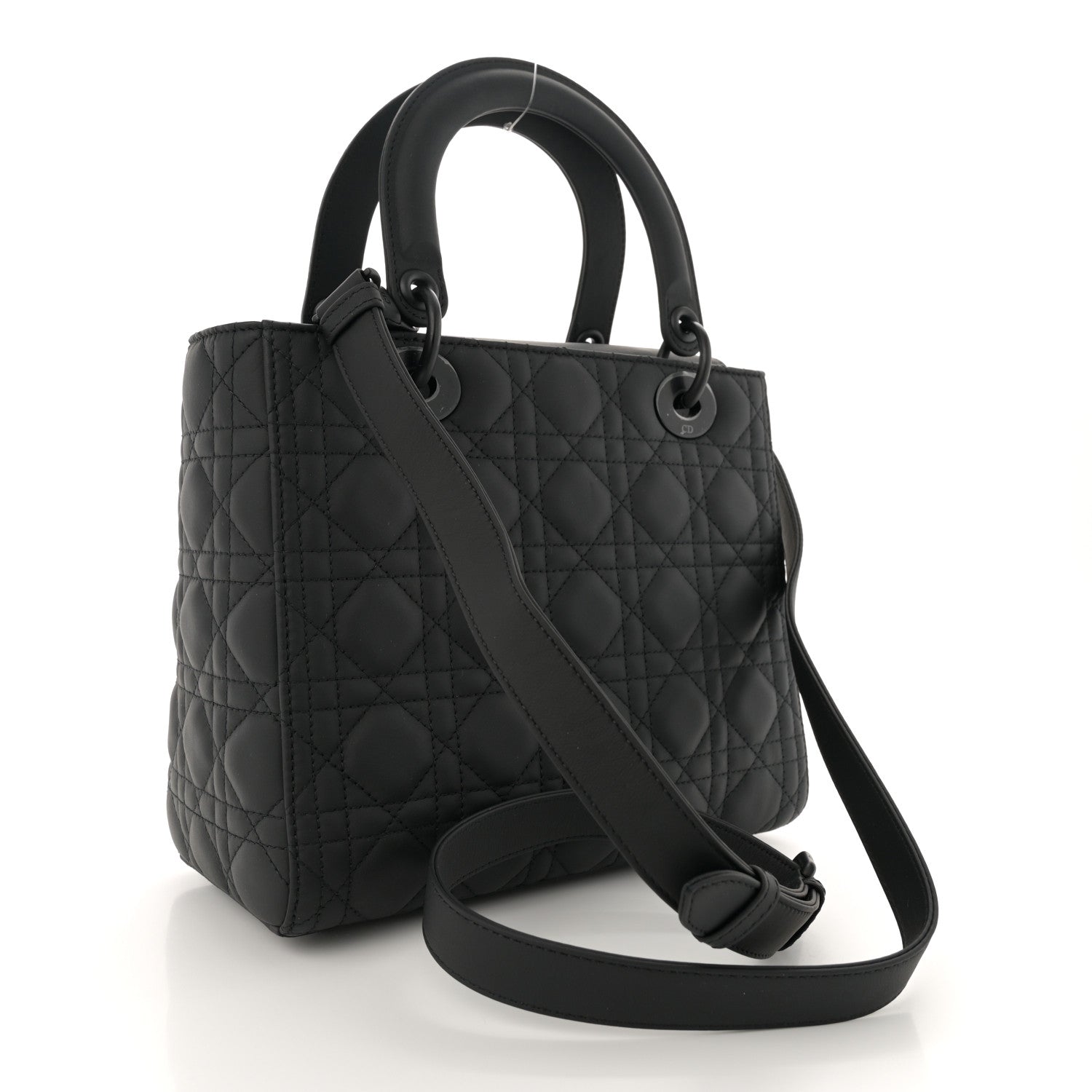 Christian Dior Ultra Matte Calfskin Cannage Medium Lady Dior Black 3 of 13