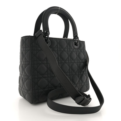 Christian Dior Ultra Matte Calfskin Cannage Medium Lady Dior Black 3 of 13