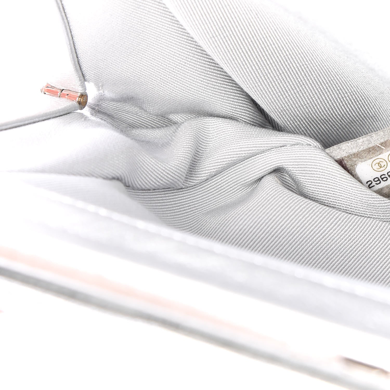 Chanel Metallic Crumpled Lambskin Clutch Silver 8 of 9