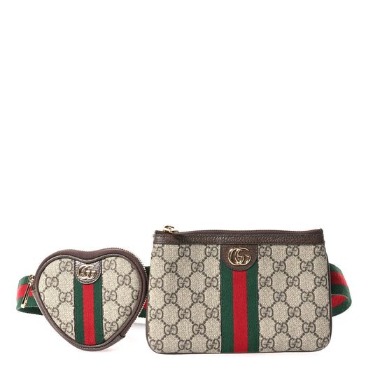 GG Supreme Monogram Web Ophidia Utility Belt Bag 85 34 Beige Ebony New Acero
